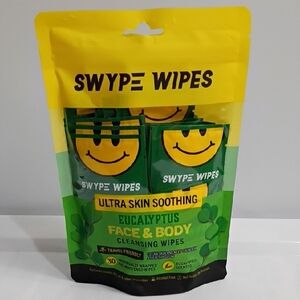 SWYPE WIPES EUCALYPTUS FACE & BODY CLEANSING WIPES 30 Per Pack NWT